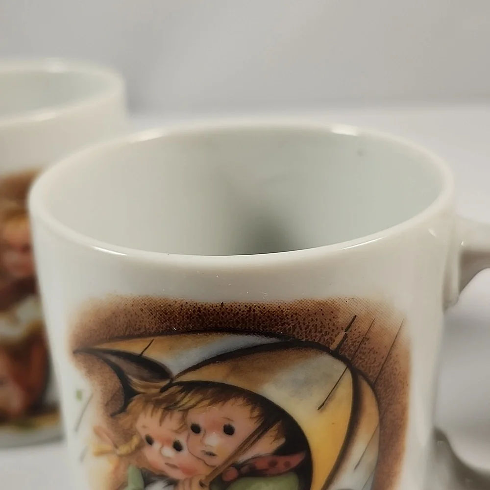 Set of 3 Vintage Hummel-Style Mugs - Collectible Porcelain - Made in Japan 1950s - Picture 14 of 16